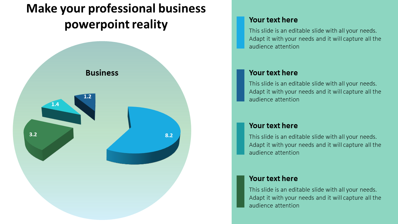 Professional Business PowerPoint Template–Pie Chart